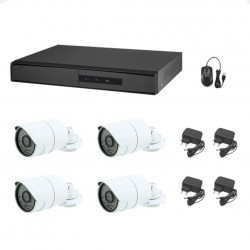 KIT 4 TELECAMERE VIDEOSORVEGLIANZA AHD IP CLOUD DVR 4 CANALI HD INFRAROSSI 5G: