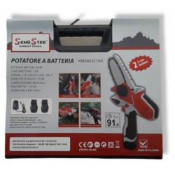 MINI MOTOSEGA POTATORE SEGHETTO TAGLIA RAMI DOPPIA BATTERIA 24 V