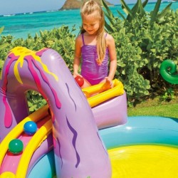 Piscina gonfiabile gioco per bambini dinosauro piscina con scivolo intex 57135