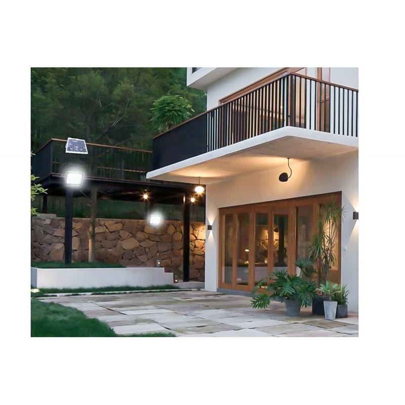 Faro led 100W con pannello solare luce fredda faretto led casa giardino  esterno