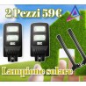 2 PEZZI Faro led lampione stradale 60w pannello solare crepuscolare son staffe