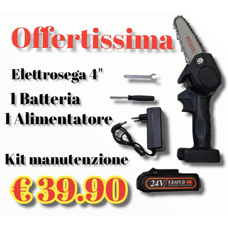 Mini elettrosega a batteria 24V motosega elettrica 4" tagliarami