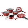 Set Batteria Pentole 15 Pezzi Pietra Lavica Antiaderente Induzione Royalty Line