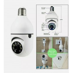 TELECAMERA IP LAMPADINA DA INTERNO 360 GRADI WIRELESS E27 PTZ VIDEOSORVEGLIAN